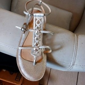 Coach silver metallic gladiator sandals